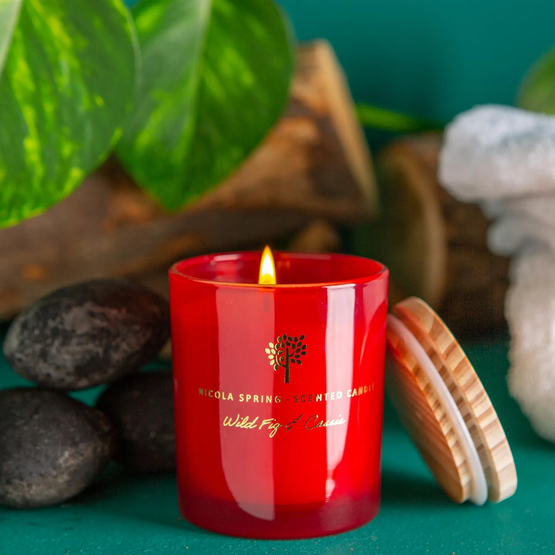 130g Wild Fig & Cassis Scented Soy Wax Candle - By Nicola Spring