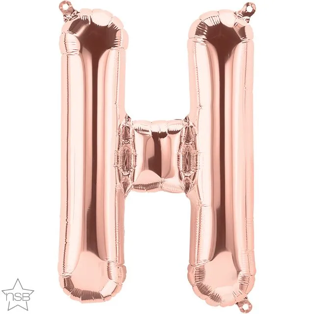16" Letter H - Rose Gold