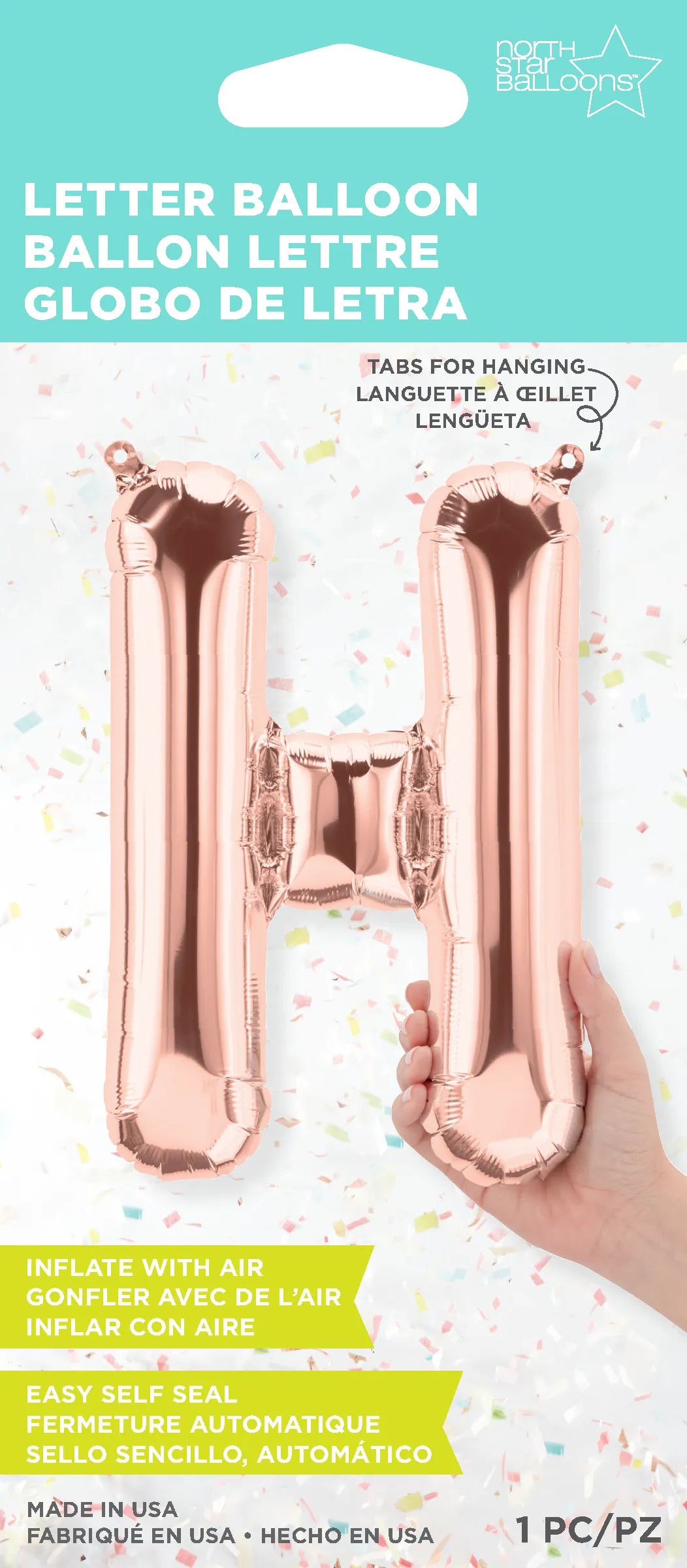 16" Letter H - Rose Gold