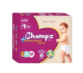 953 Premium Champs High Absorbent Pant Style Diaper Medium Size, 56 Pieces (953_Medium_56)