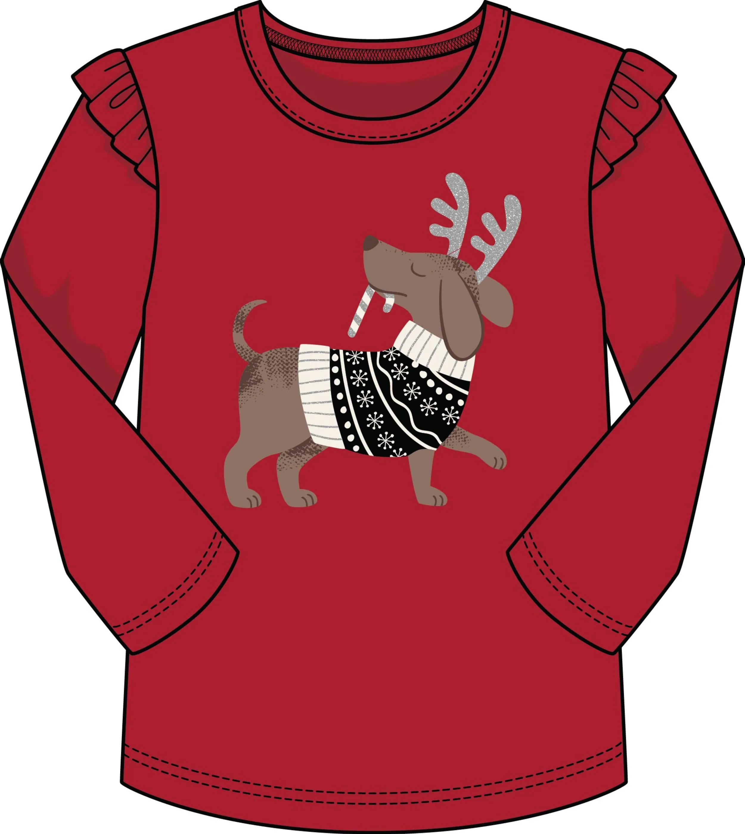 Christmas Sparkle Dog Top - Select Size