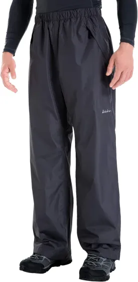 clothin Men's Waterproof Rain Pants Elastic Waist Drawstring Insulated Ski Pants with Zipper Pockets