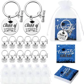 Colarr 36 Set Class of 2025 Graduation Keychains Gift Set with Organza Bag Congrats Card for Him or Her Graduation Gifts