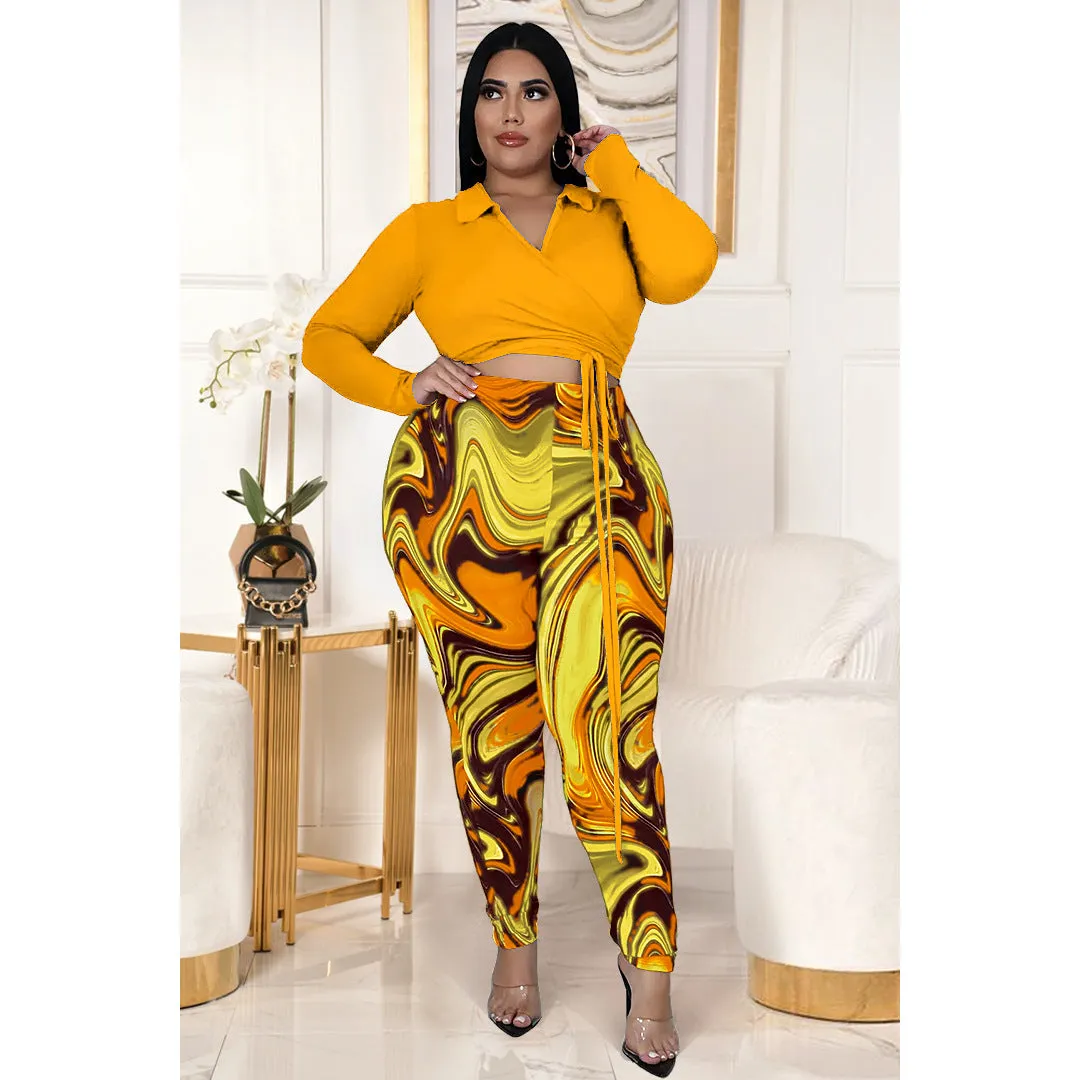 Fashion printed lapel tie two-piece set（AY1514）