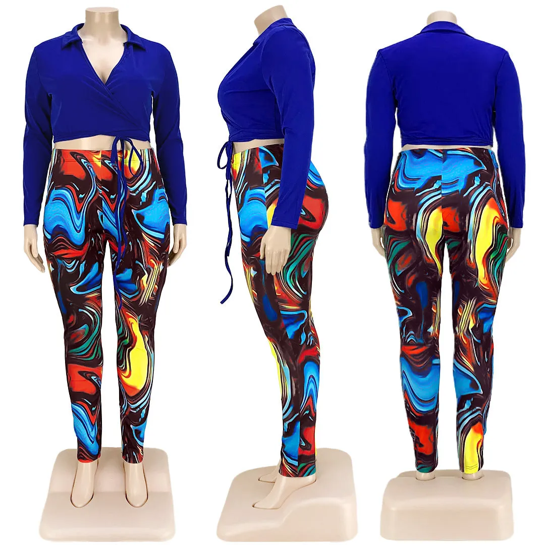 Fashion printed lapel tie two-piece set（AY1514）