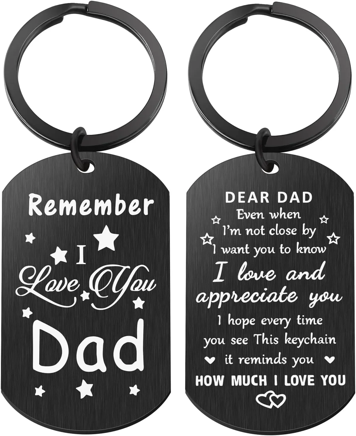 Father's Day Gifts, Dad Birthday Gifts from Daughter Son, Remember I Love You Dad Christmas Gift Keychain, Best Dad Gift Idea