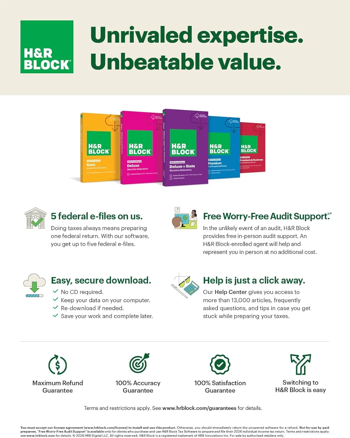 H&R Block Tax Software Deluxe   State 2024 with Refund Bonus Offer (Amazon Exclusive) Win/Mac [PC/Mac Online Code]