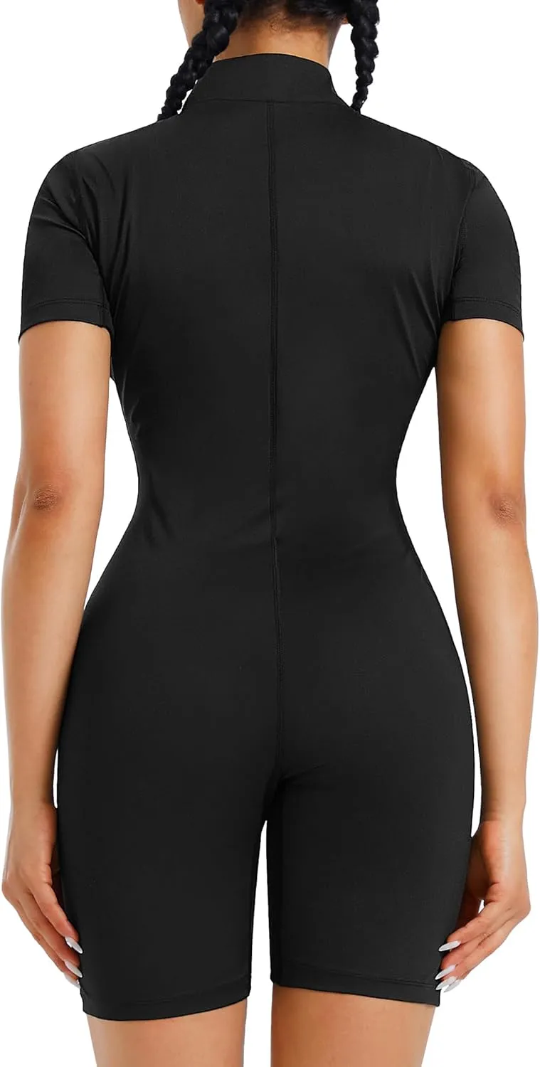 Junlan Sauna Suit for Women Full Body Jumpsuit Waist Trainers for Women Belly Fat Workout Sweat Suit