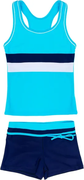 Little Girls' Summer Swimwear Two Piece Boyshort Tankini Kids Swimsuit