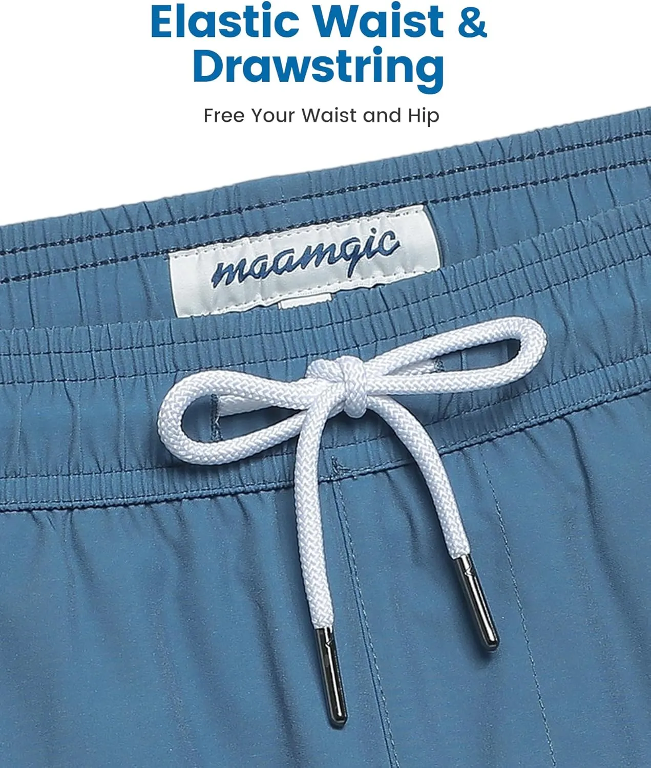 maamgic 5inch Mens Swimming Trunks with Compression Liner 2-in-1 Swim Trunks Stretch Quick Dry Swim Shorts Zipper Pockets