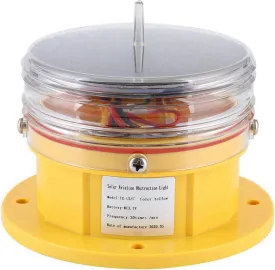 Marine Sidelight, Solar Power LED Safety Beacon, IP68 Dock Barge Flashing Light with 360 Lighting