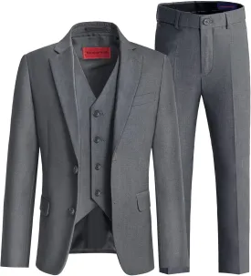 Marvelous World Boys' Formal Slim Fit Suit Set, Adjustable Waist
