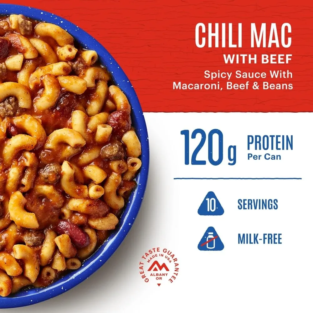 Mountain House Chili Mac with Beef #10 Can | Freeze Dried Survival & Emergency Food | 10 Servings