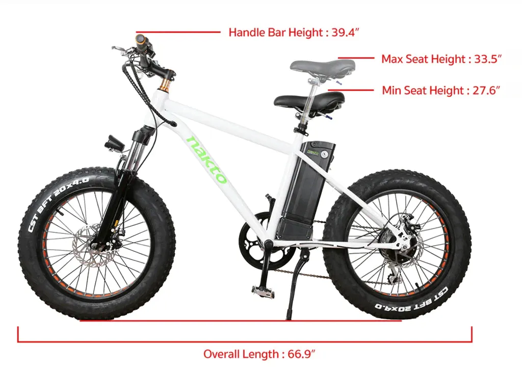 Nakto 300W Mini Cruiser Fat Tire Electric Bike