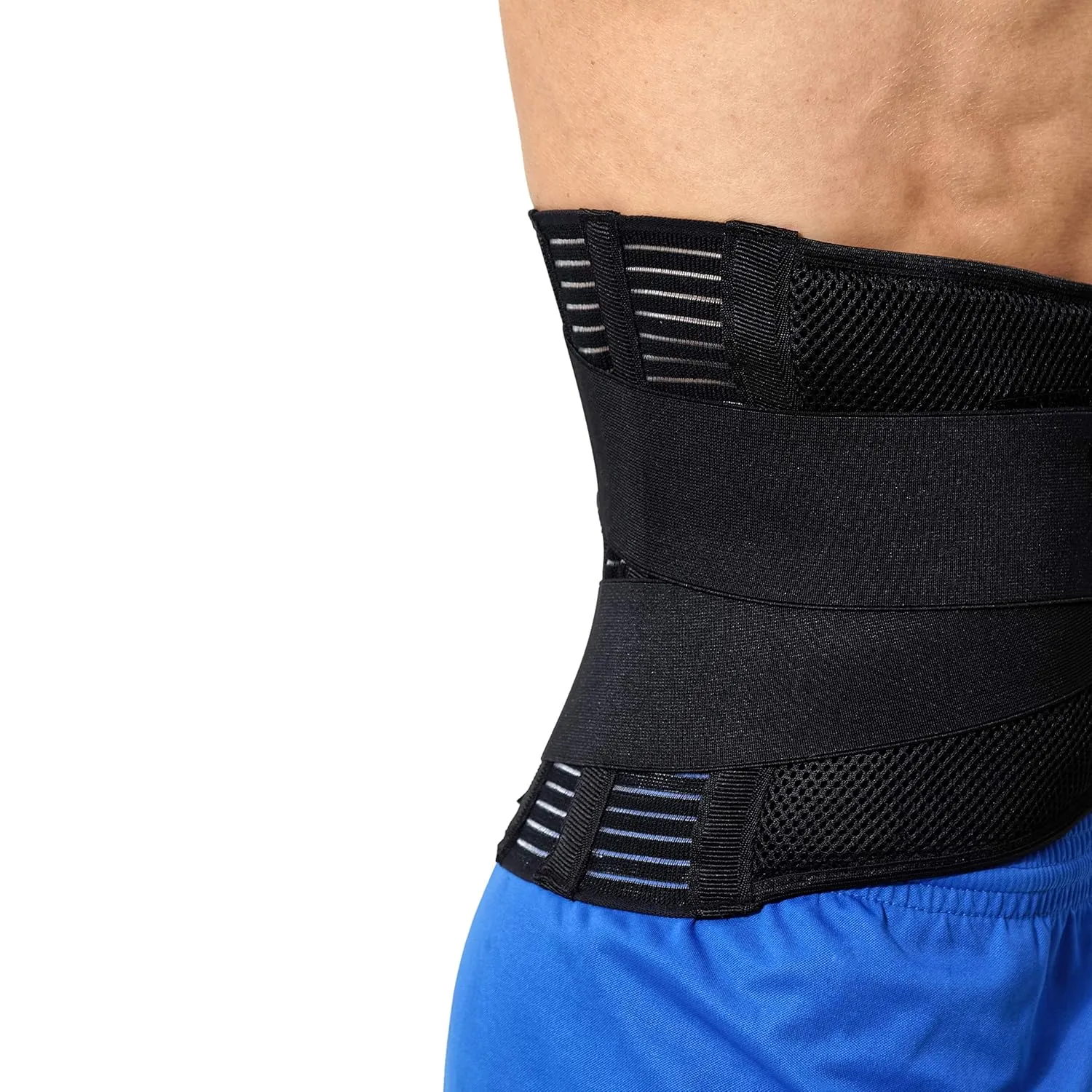 NeoTech Care Adjustable Compression Wide Back Brace Lumbar Support Belt (Beige, Size XL)