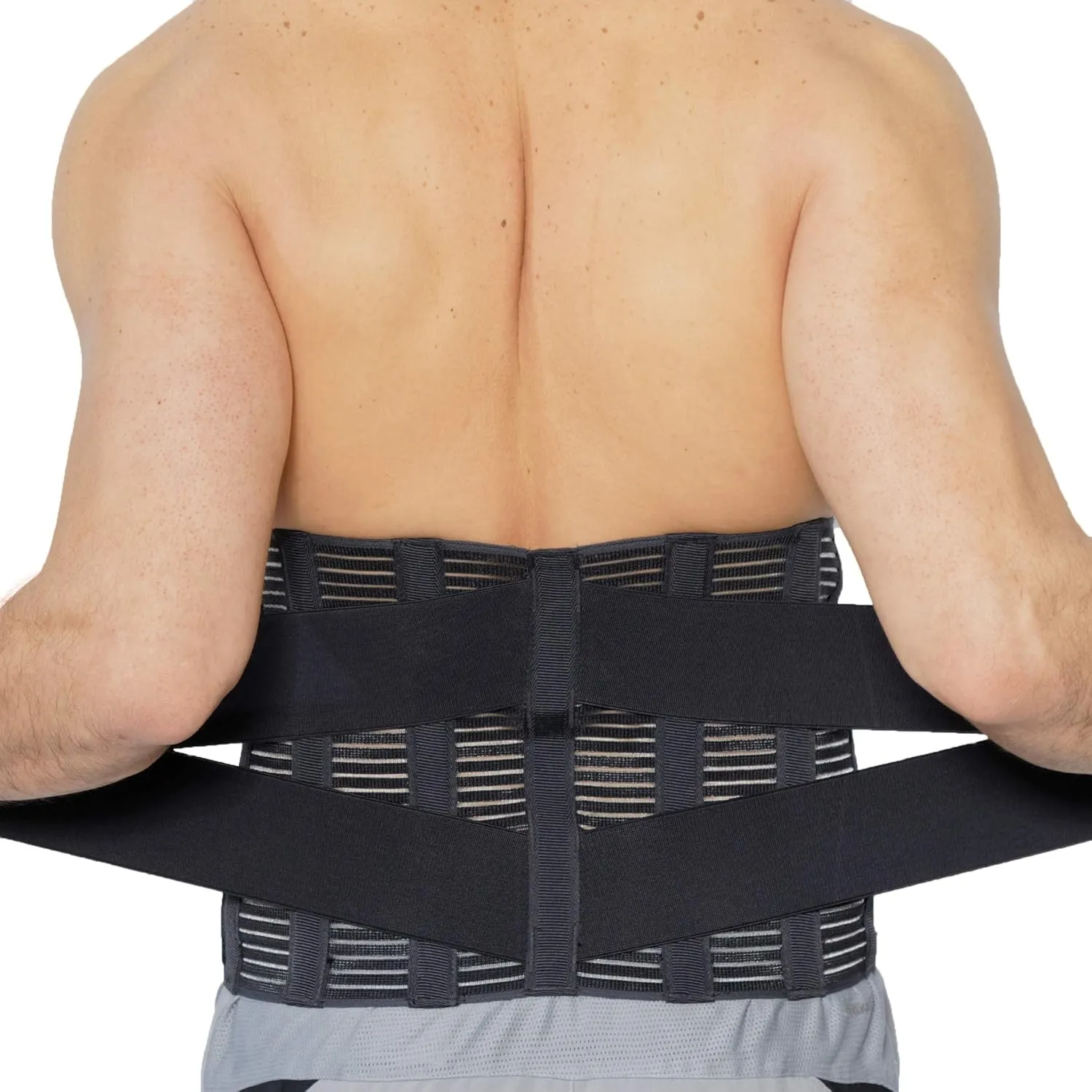 NeoTech Care Adjustable Compression Wide Back Brace Lumbar Support Belt (Beige, Size XL)