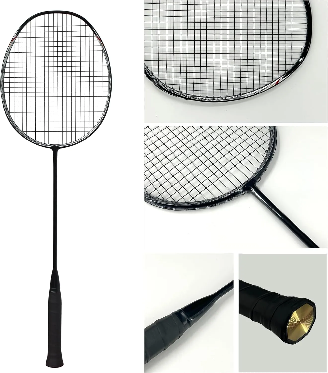 Senston N90 Badminton Racket, 6U Lightweight Badminton Racquet, Professional 100% Full-Carbon Badminton Racket with Grip