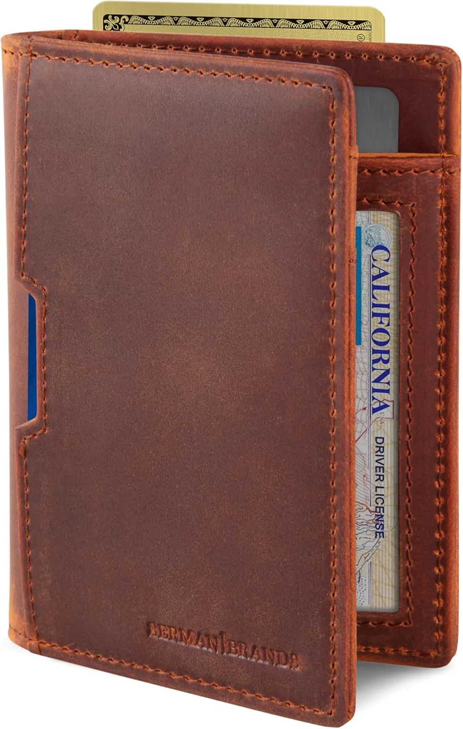 SERMAN BRANDS - Wallets for Men Slim Mens leather RFID Blocking Minimalist Card Front Pocket Bifold Travel Thin