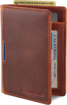 SERMAN BRANDS - Wallets for Men Slim Mens leather RFID Blocking Minimalist Card Front Pocket Bifold Travel Thin