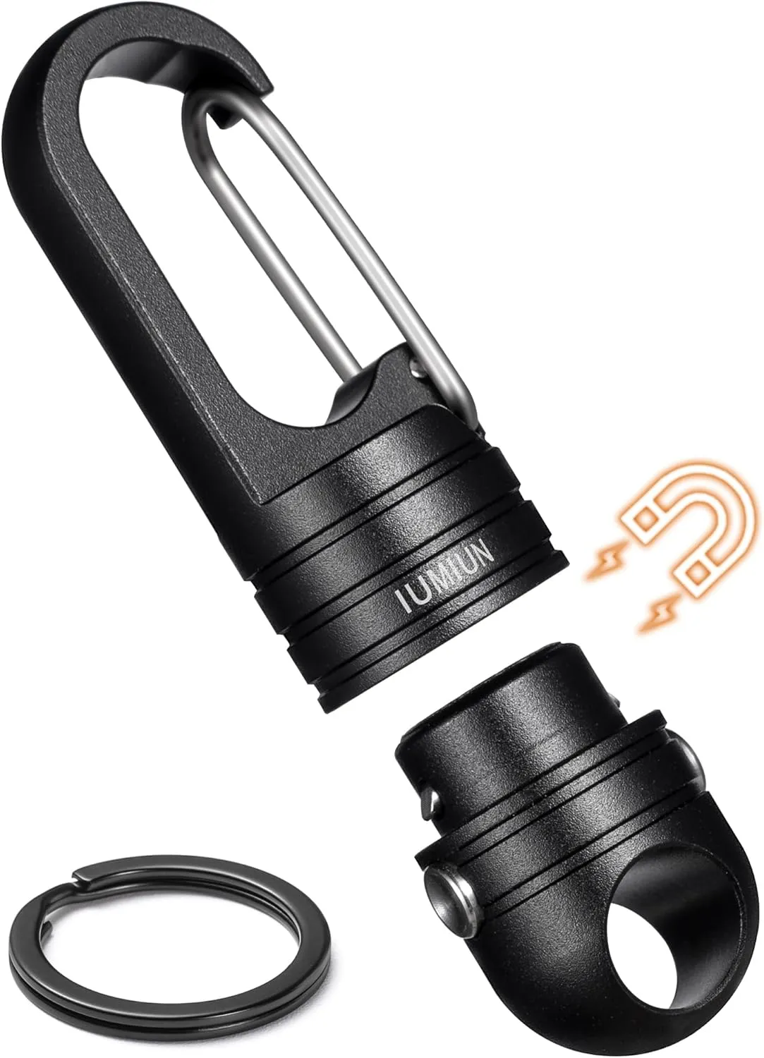 Small Magnetic Quick Release Keychain with Spring Key Clip and Key Ring-2 Button Lock System