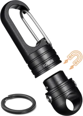 Small Magnetic Quick Release Keychain with Spring Key Clip and Key Ring-2 Button Lock System