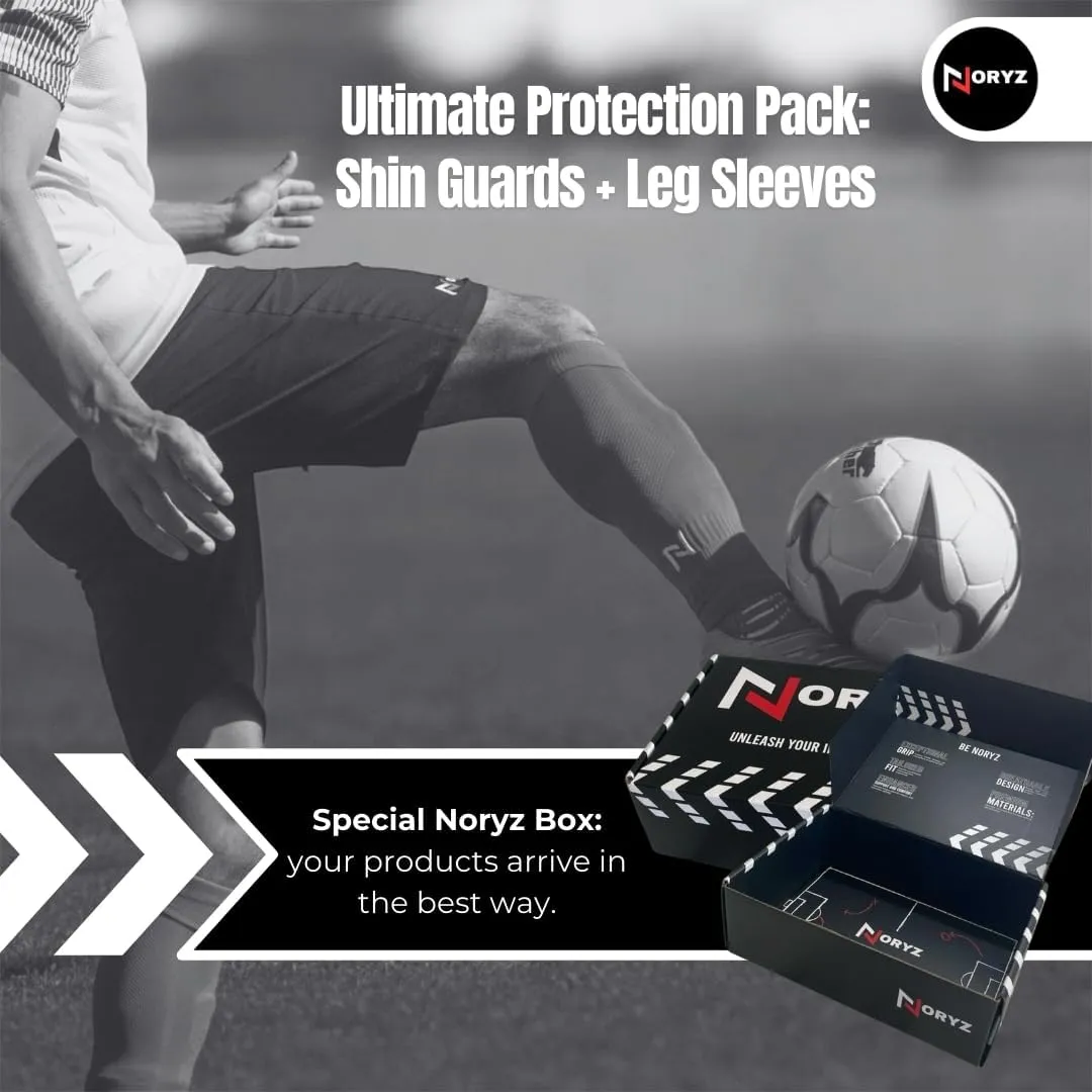 Soccer Sleeve Socks   Shin Guards Soccer Pack - Soccer Gifts - Soccer Gifts for Boys - Shin Guards Adult - Soccer Gifts for Team by Noryz