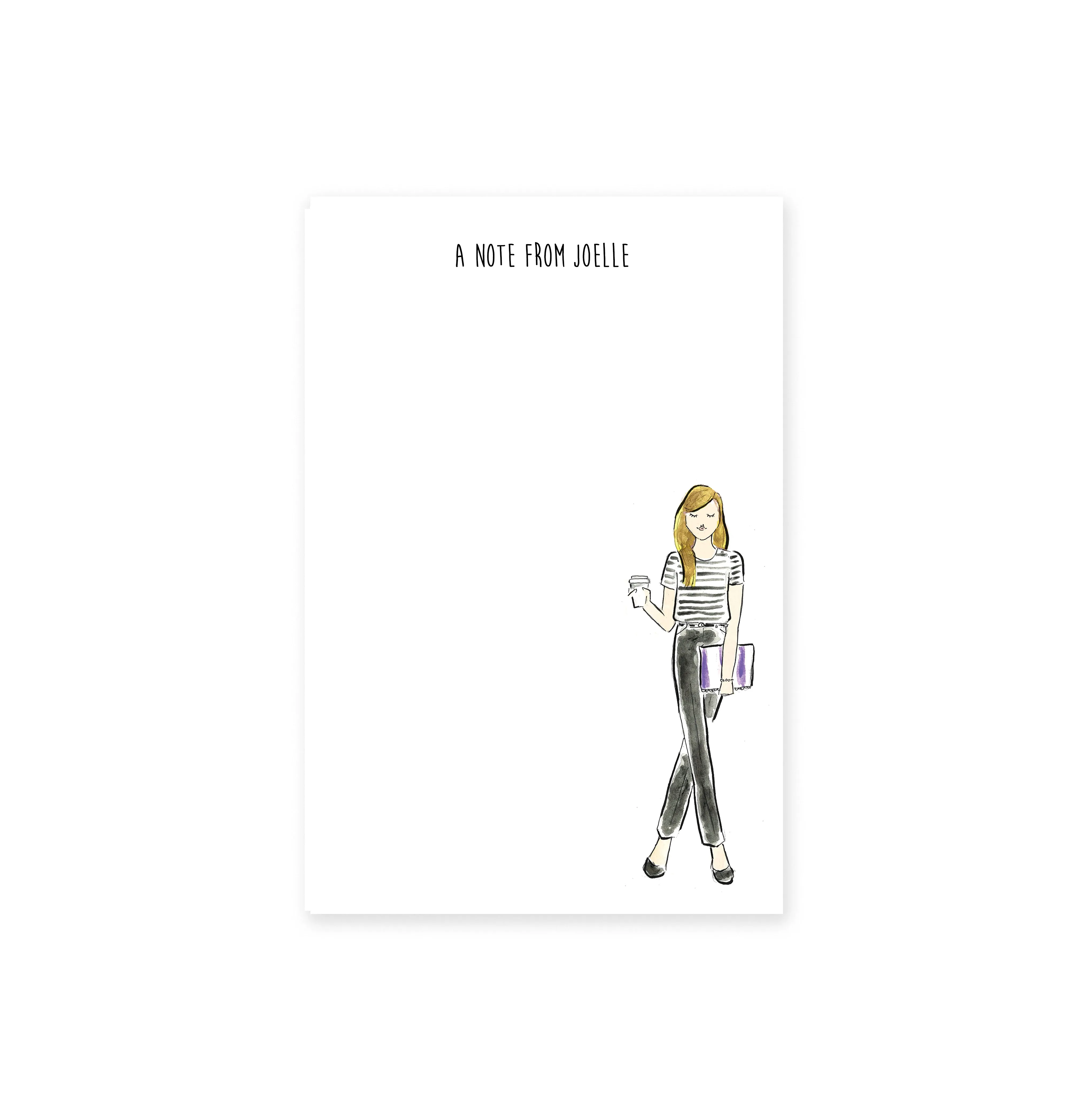 Striped Tee   Black Pants Personalized Stationery Desk Set