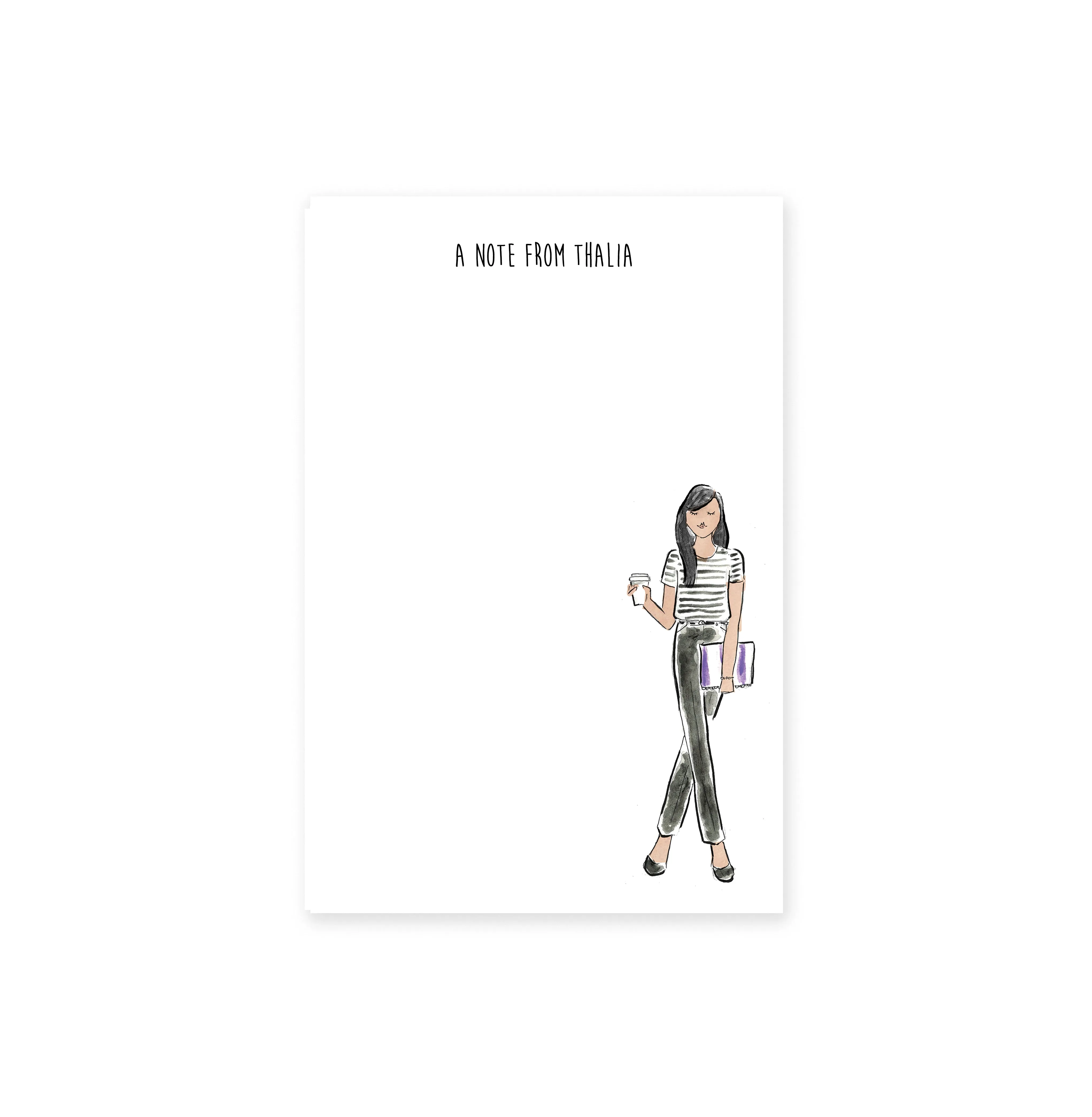 Striped Tee   Black Pants Personalized Stationery Desk Set