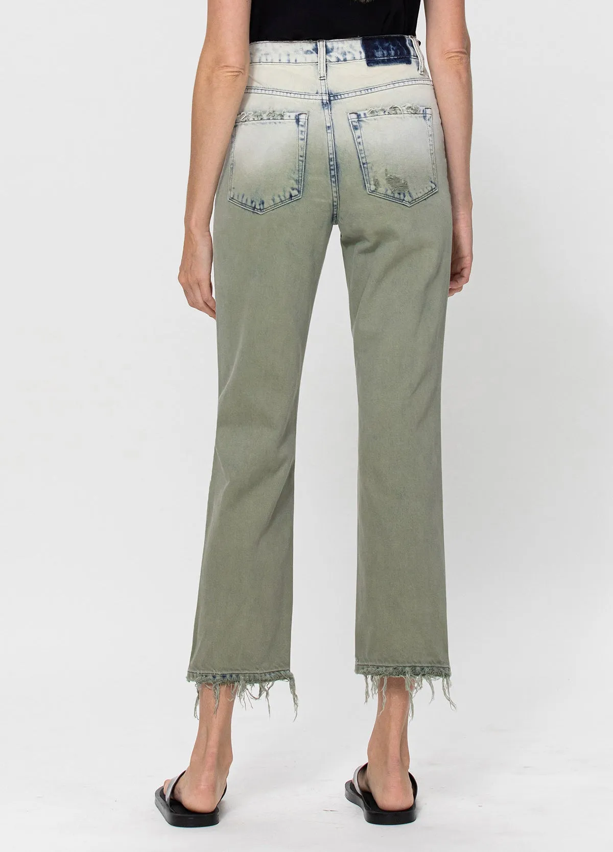 Super High Rise Crop Straight Criss Cross Jeans