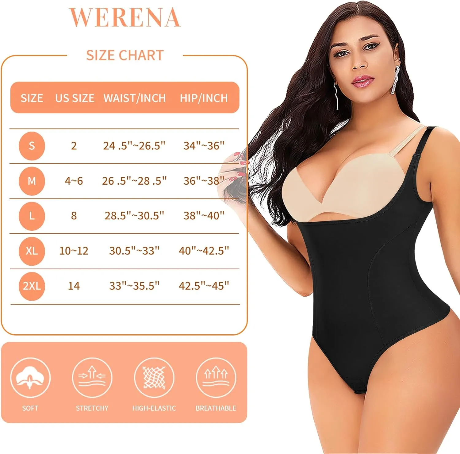Thong Shapewear Bodysuit for Women Tummy Control Open Bust Body Shaper Slimmer Shaping Thong