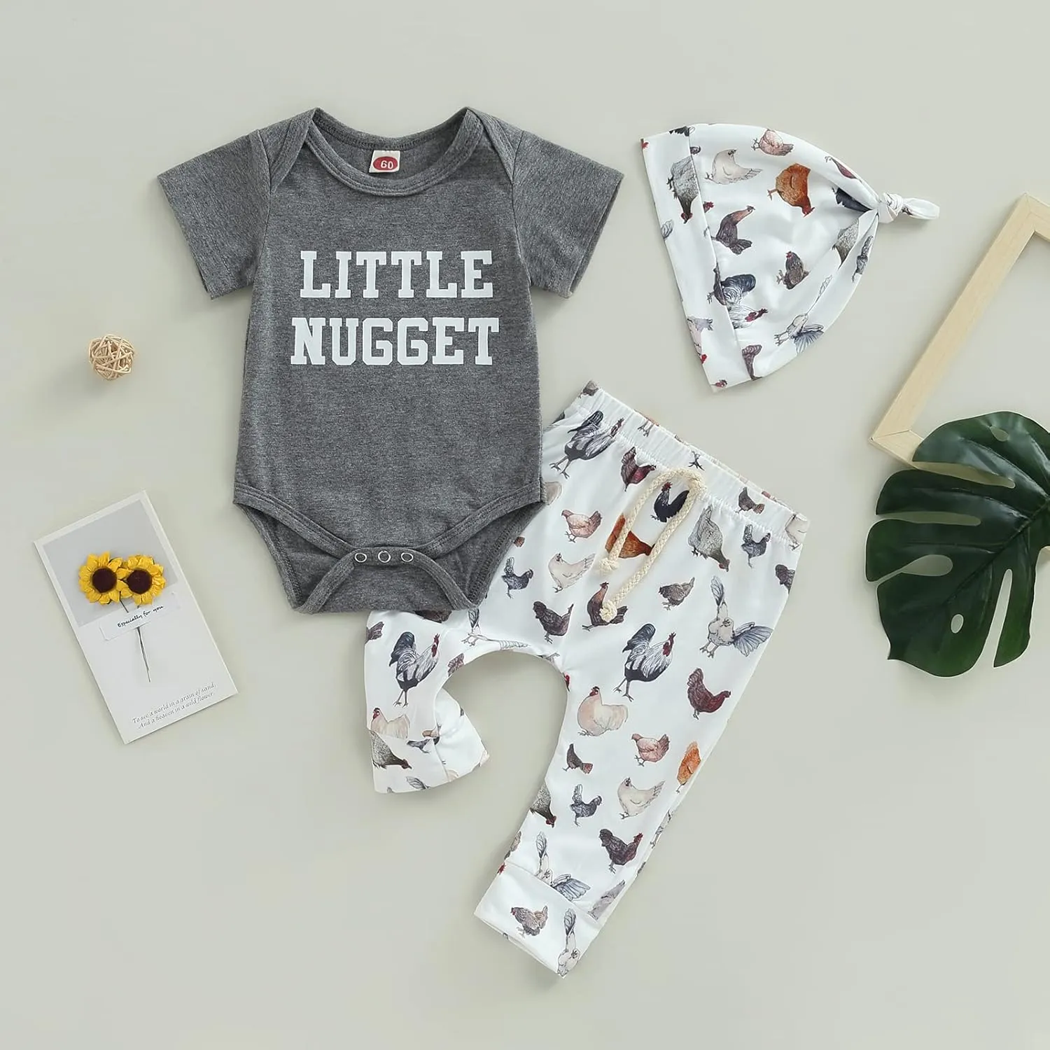 Twopumpkin Infant Baby Boy Farm Letter Bodysuit Romper and Long Pants Newborn Coming Home Outfit Cute Clothes Sets with Hat