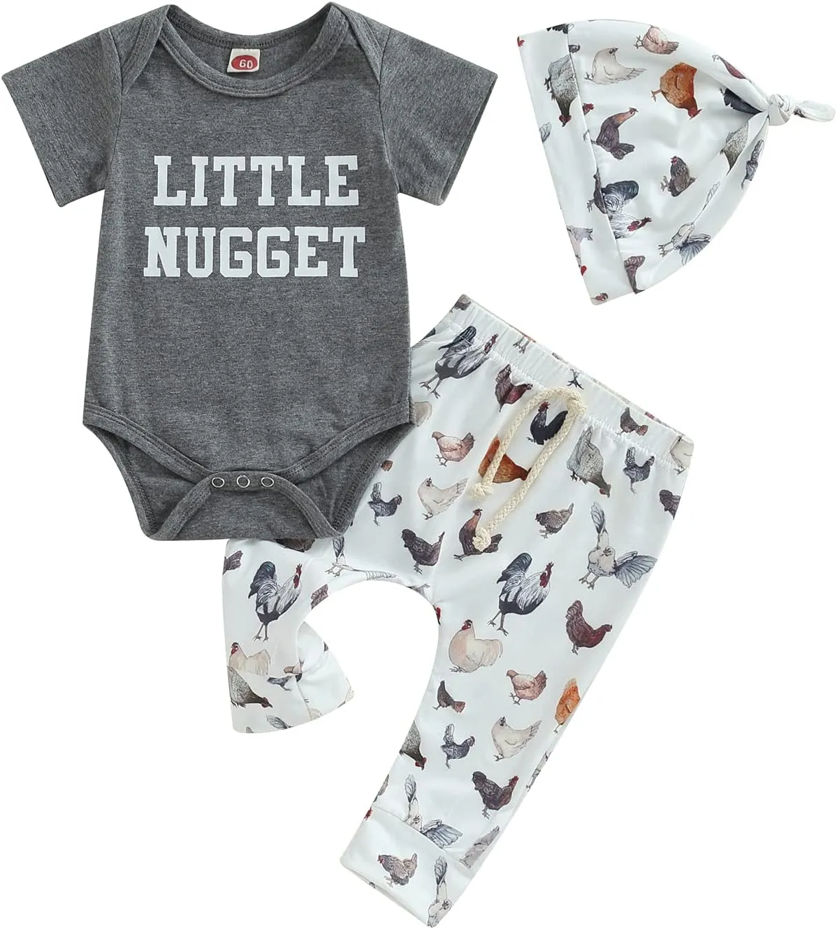 Twopumpkin Infant Baby Boy Farm Letter Bodysuit Romper and Long Pants Newborn Coming Home Outfit Cute Clothes Sets with Hat