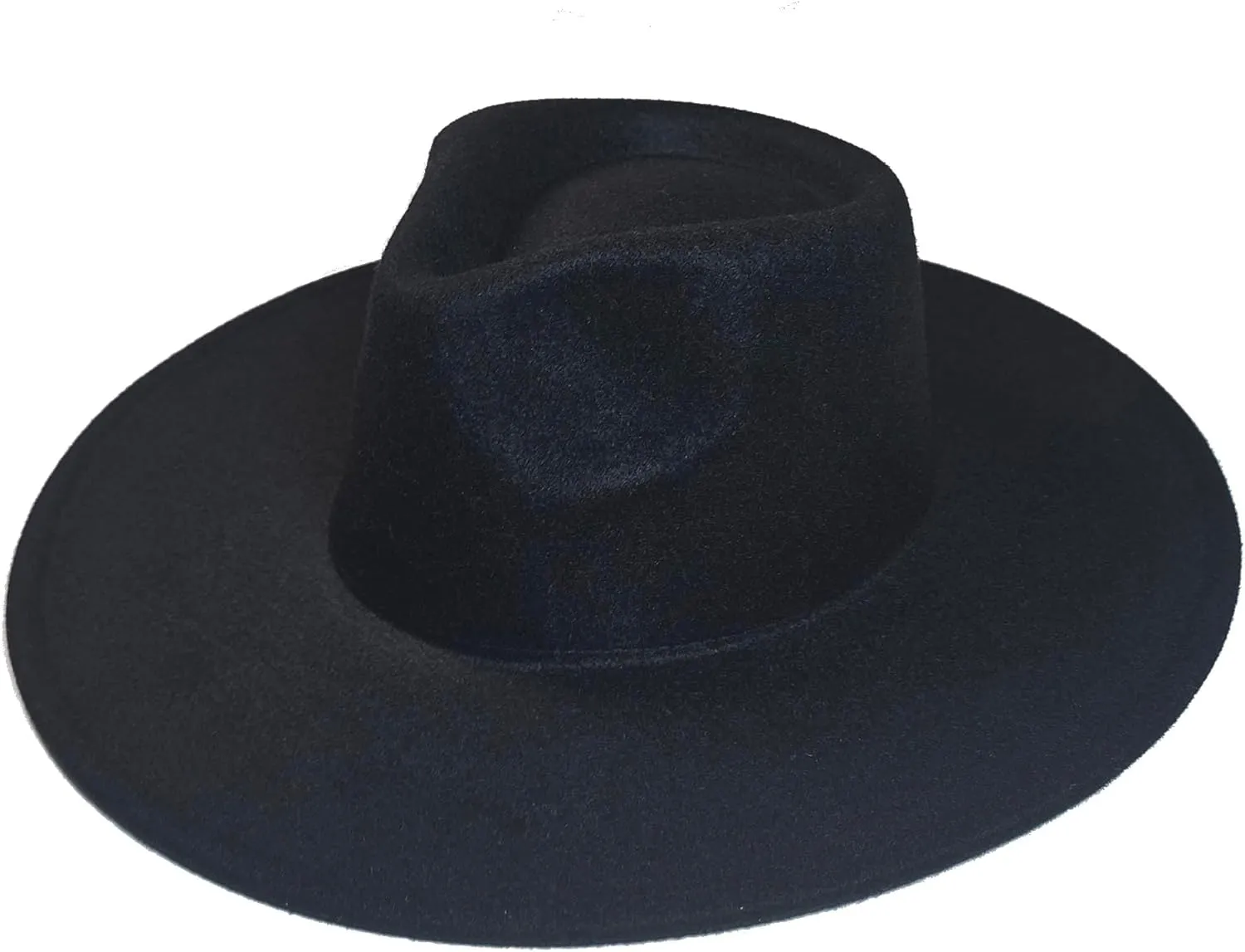 Wide Brim Vegan Felt Rancher Hat - Women, Men, and Kids Fedora Style with Adjustable Inner Drawstring